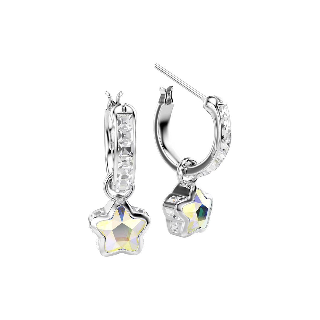 Swarovski Chroma Drop Ohrhänger Verschiedene Schliffe Stern Weiss Rhodiniert - 5754172