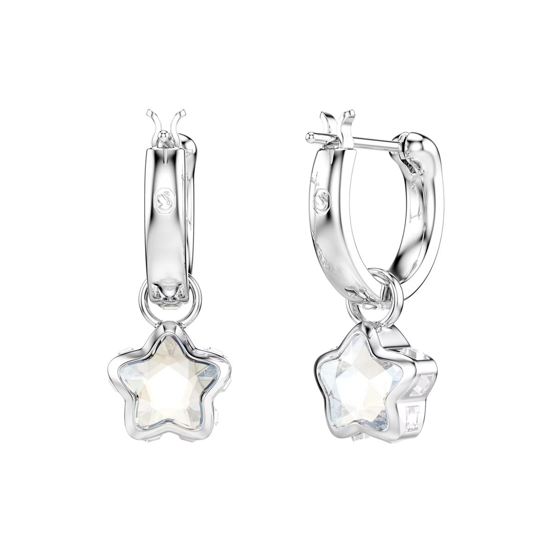Swarovski Chroma Drop Ohrhänger Verschiedene Schliffe Stern Weiss Rhodiniert - 5754172