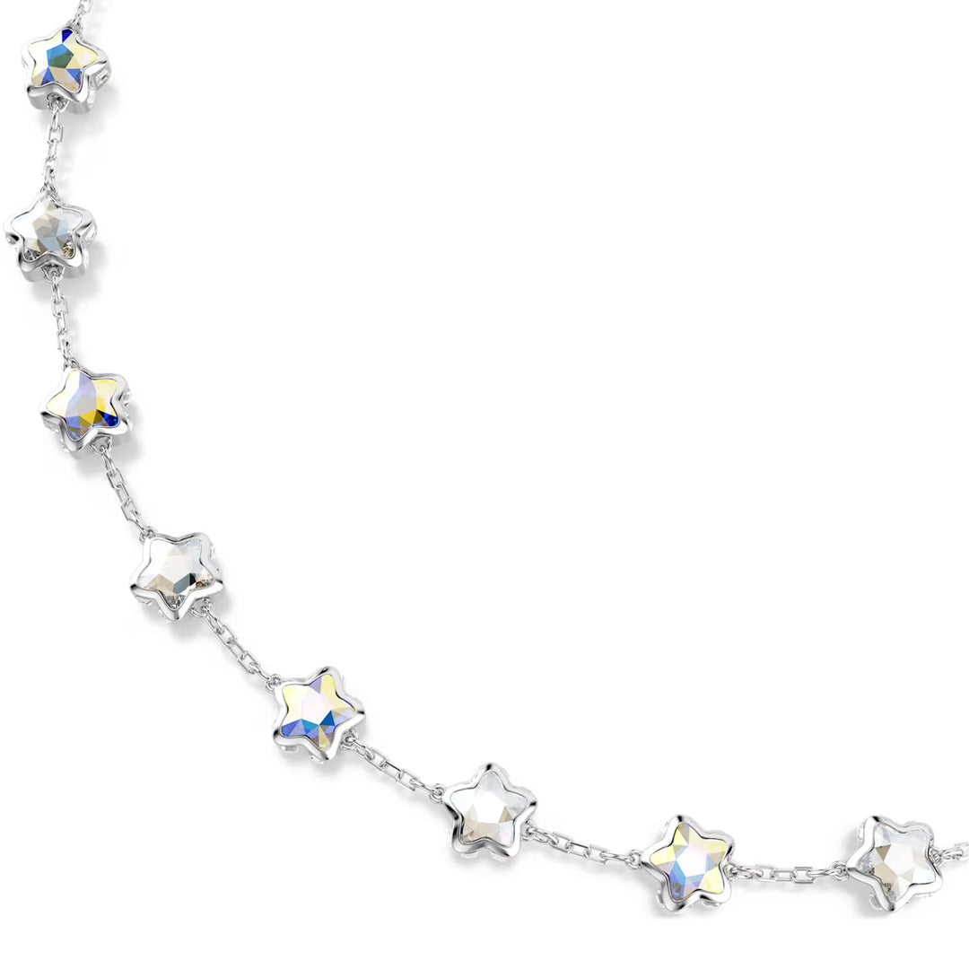 Swarovski Chroma Halskette Verschiedene Schliffe Stern Weiss Rhodiniert - 5754183