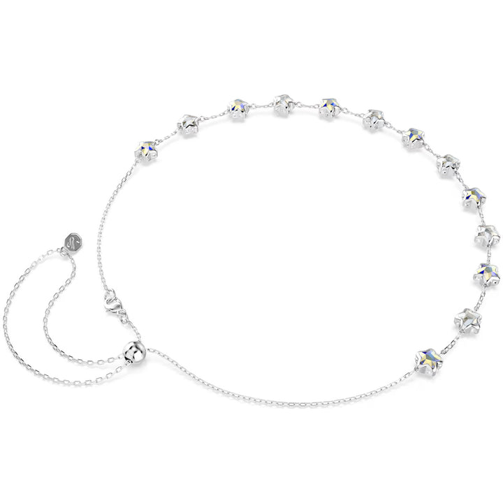 Swarovski Chroma Halskette Verschiedene Schliffe Stern Weiss Rhodiniert - 5754183