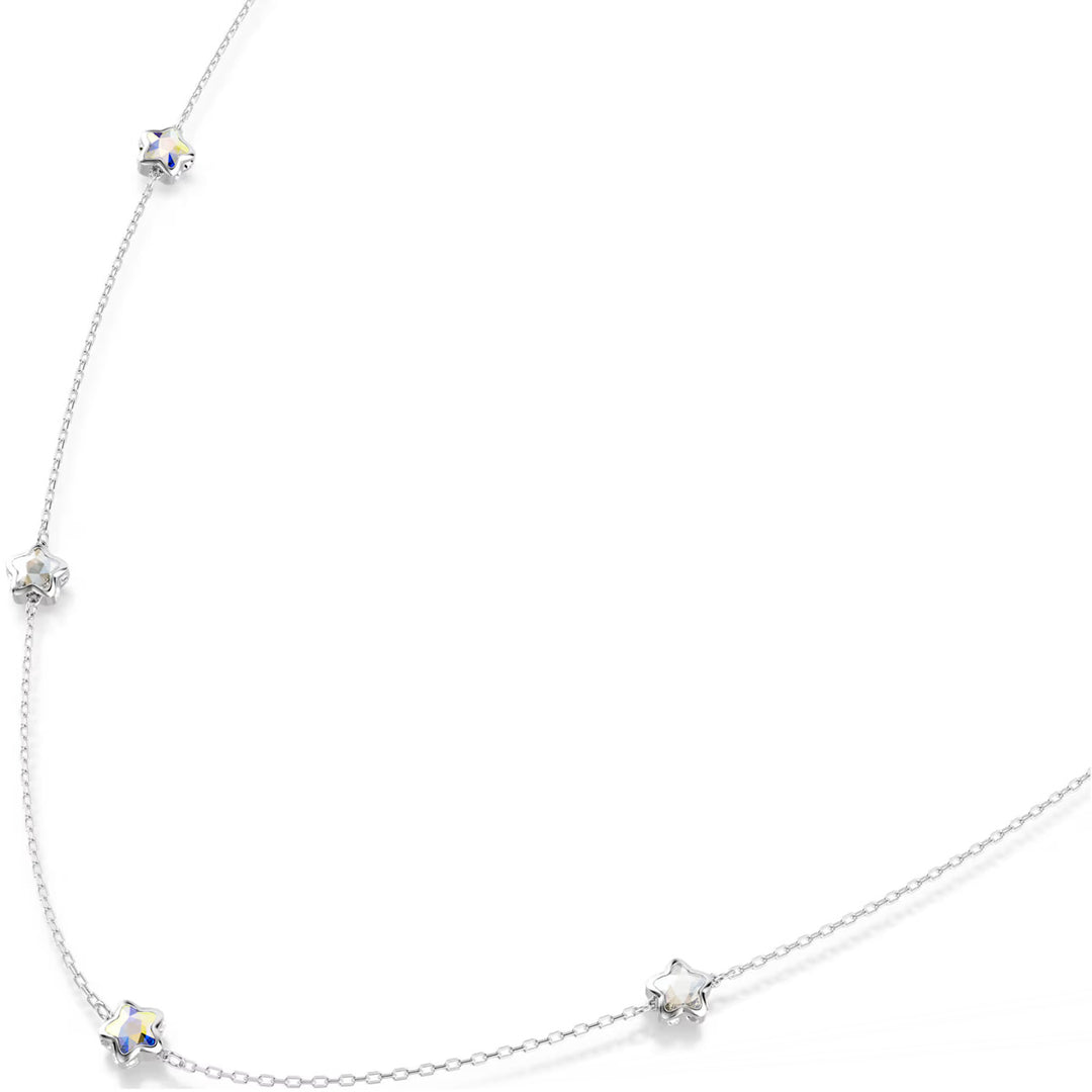Swarovski Chroma lange Halskette Stern Weiss Rhodiniert - 5754181