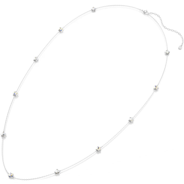 Swarovski Chroma lange Halskette Stern Weiss Rhodiniert - 5754181