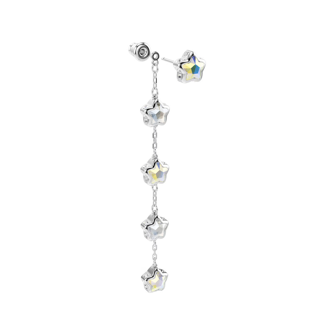 Swarovski Chroma Ohrringe Verschiedene Schliffe Stern Weiss Rhodiniert - 5754184