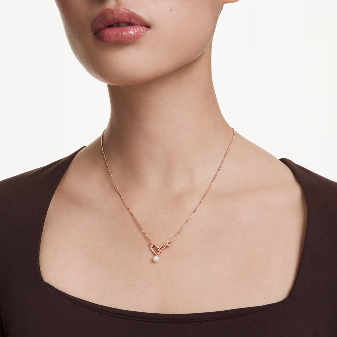 Swarovski Constella Halskette Kristallperle Rundschliff Weiss Roségold Legierungsschicht - 5728589