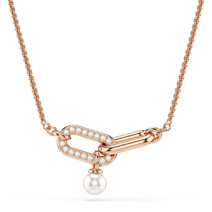 Swarovski Constella Necklace Crystal pearl Round cut White Rose gold tone plated - 5728589