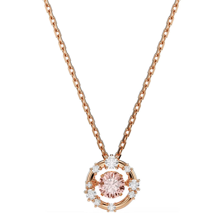 Swarovski Collier Constella Taille ronde Dancing stone Rose Placage de ton or rosé - 5744244