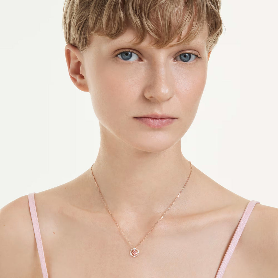 Swarovski Constella Halskette Rundschliff Dancing Stone Rosa Roségold Legierungsschicht - 5744244