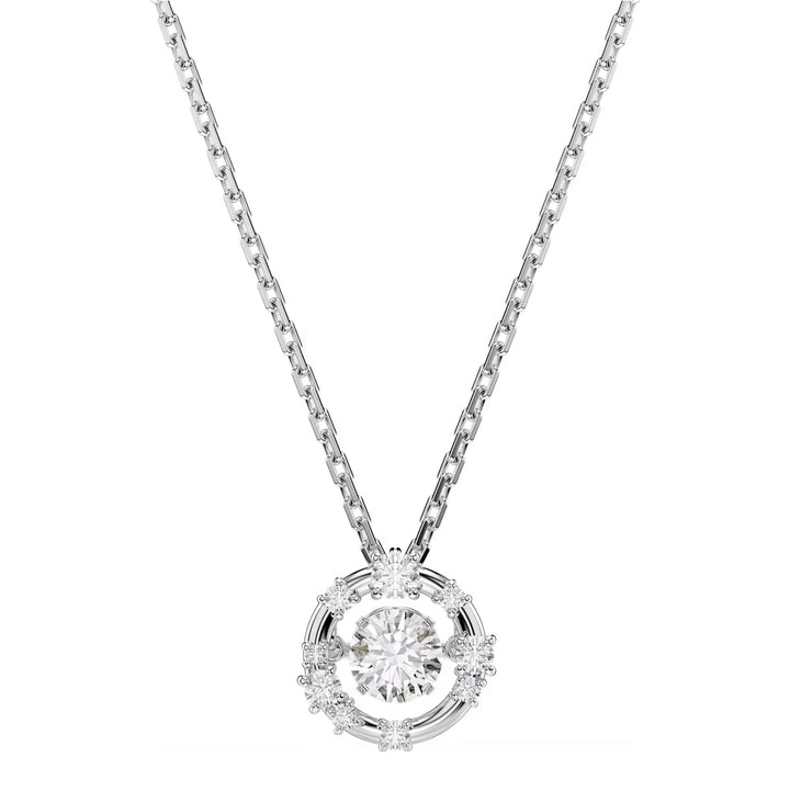 Swarovski Collana Constella Taglio Round Dancing stone Bianco Placcato rodio - 5738247