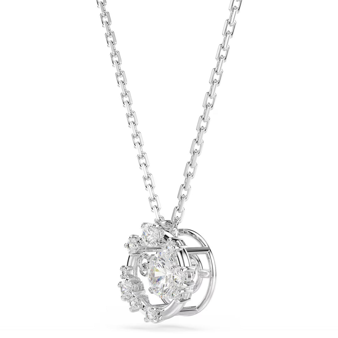 Swarovski Constella Halskette Rundschliff Dancing Stone Weiss Rhodiniert - 5738247