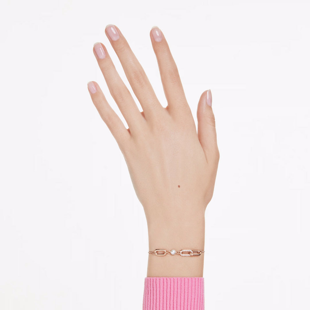 Swarovski Constella Armband Kristallperle Rundschliff Weiss Roségold Legierungsschicht - 5728588