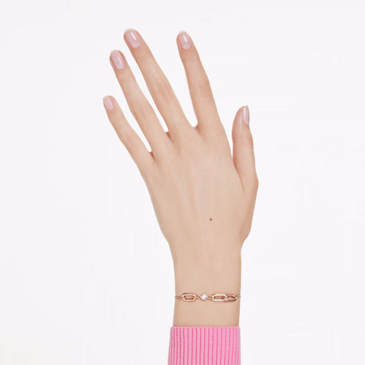 Swarovski Constella Armband Kristallperle Rundschliff Weiss Roségold Legierungsschicht - 5728588