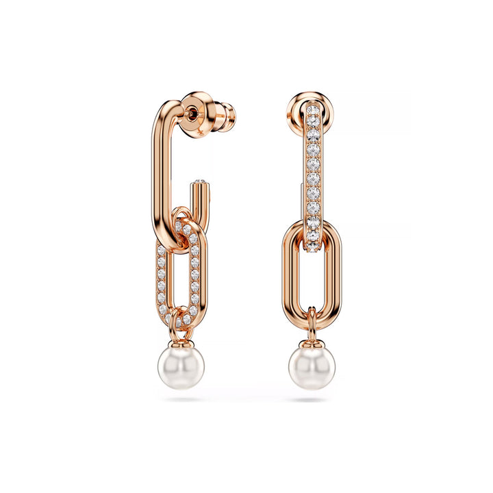 Swarovski Constella Drop Ohrhänger Kristallperle Rundschliff Weiss Roségold Legierungsschicht - 5728585