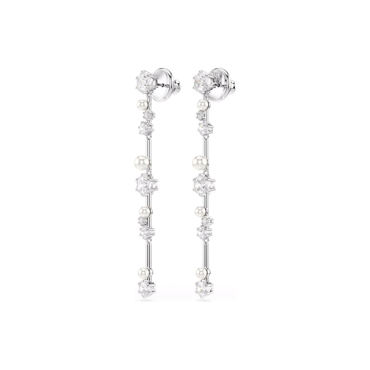 Swarovski Constella Drop Ohrhänger Kristallperle Rundschliffe Weiss Rhodiniert - 5705614