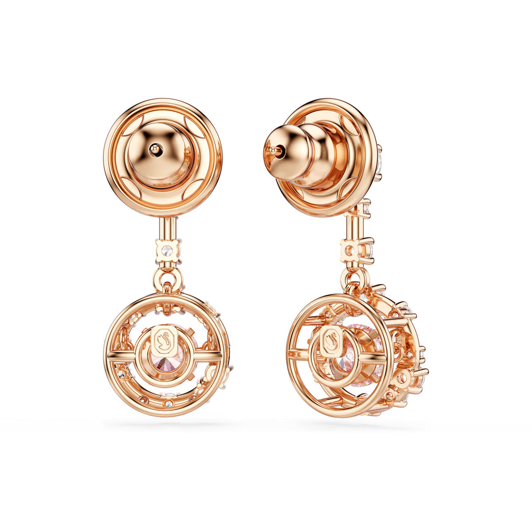 Swarovski Constella Drop Ohrhänger Rundschliff Dancing Stone Rosa Roségold Legierungsschicht - 5744239