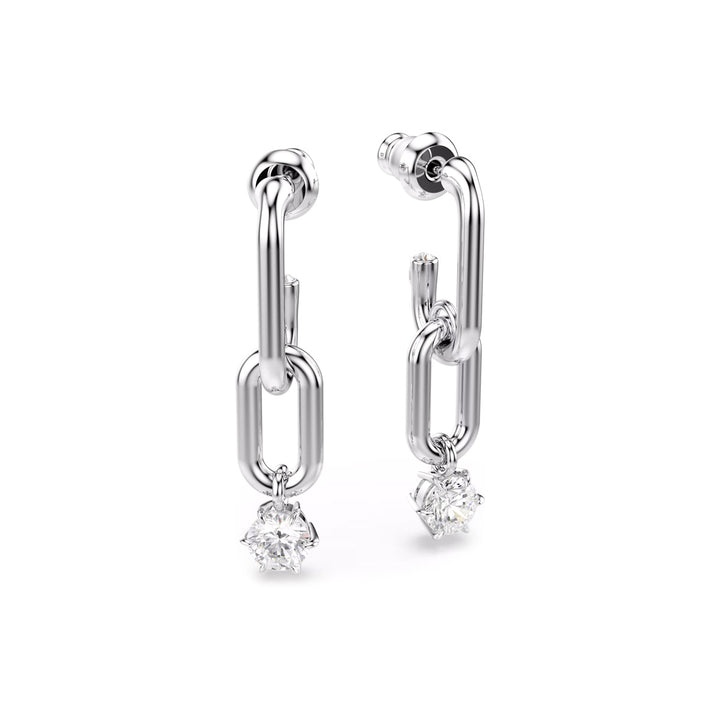 Swarovski Constella Drop Ohrhänger Rundschliff Weiss Rhodiniert - 5728584