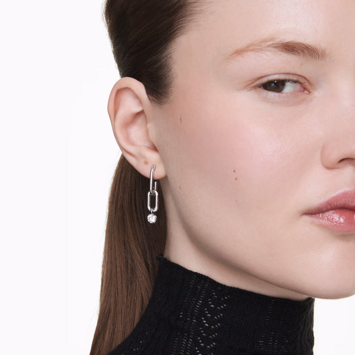 Swarovski Constella Drop Ohrhänger Rundschliff Weiss Rhodiniert - 5728584