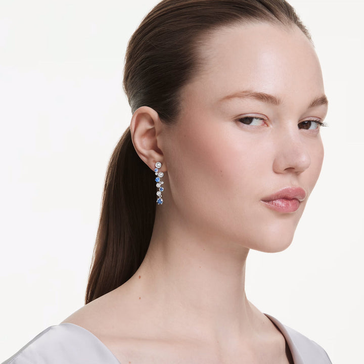 Swarovski Constella Drop Ohrhänger Verschiedene Schliffe Blau Rhodiniert - 5732775