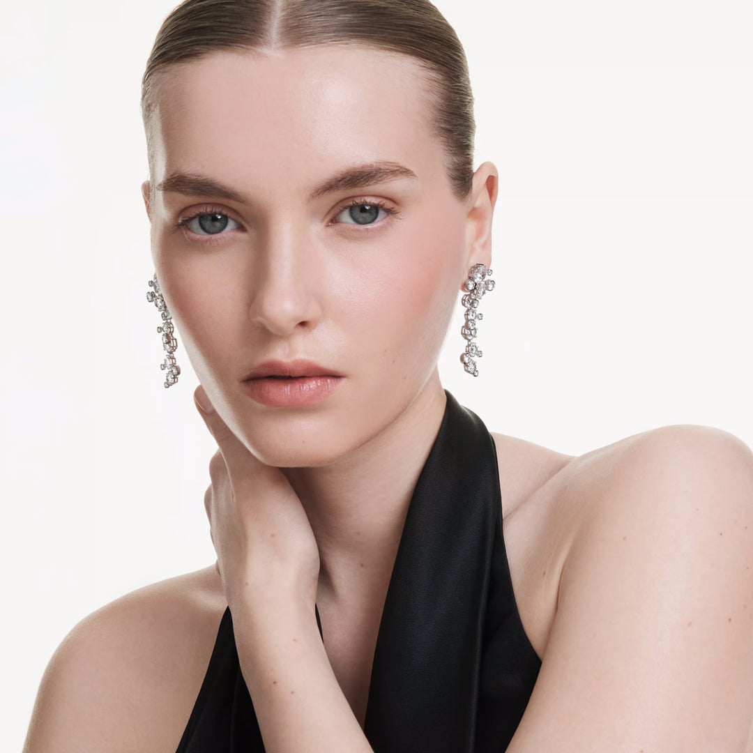 Swarovski Constella Drop Ohrhänger Verschiedene Schliffe Weiss Rhodiniert - 5732252