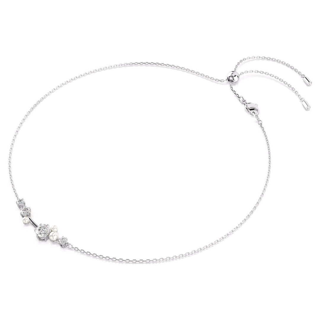 Swarovski Constella Halskette Kristallperle Rundschliffe Weiss Rhodiniert - 5705626
