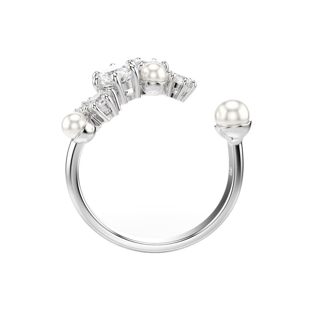 Swarovski Constella Offener Ring Kristallperle Rundschliffe Weiss Rhodiniert
