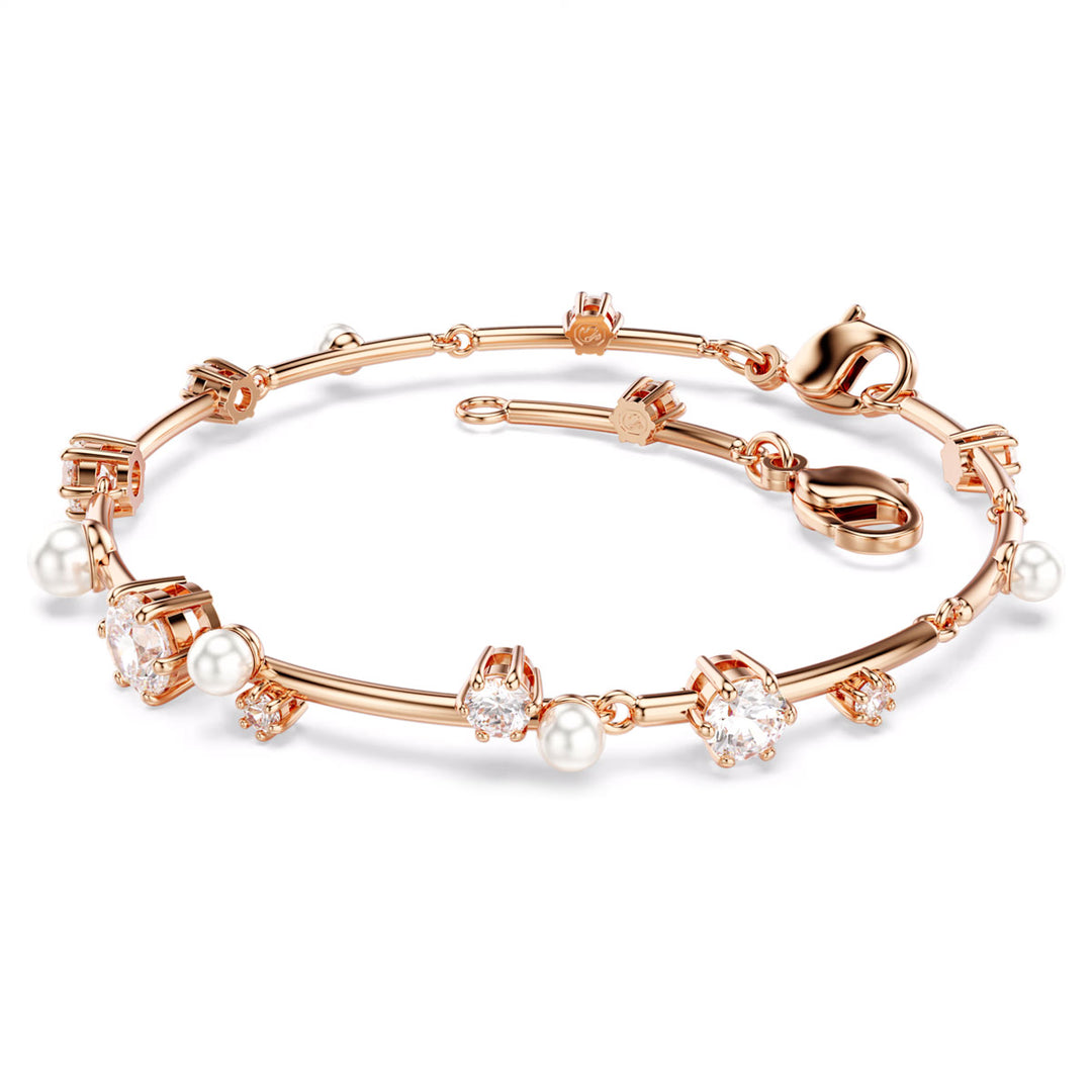 Swarovski Constella Tennis Armband Kristallperle Rundschliffe Weiss Roségold Legierungsschicht - 5729505