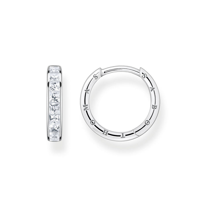 Thomas Sabo Creolen mit Weissen Steinen Pavé Silber - CR668-051-14