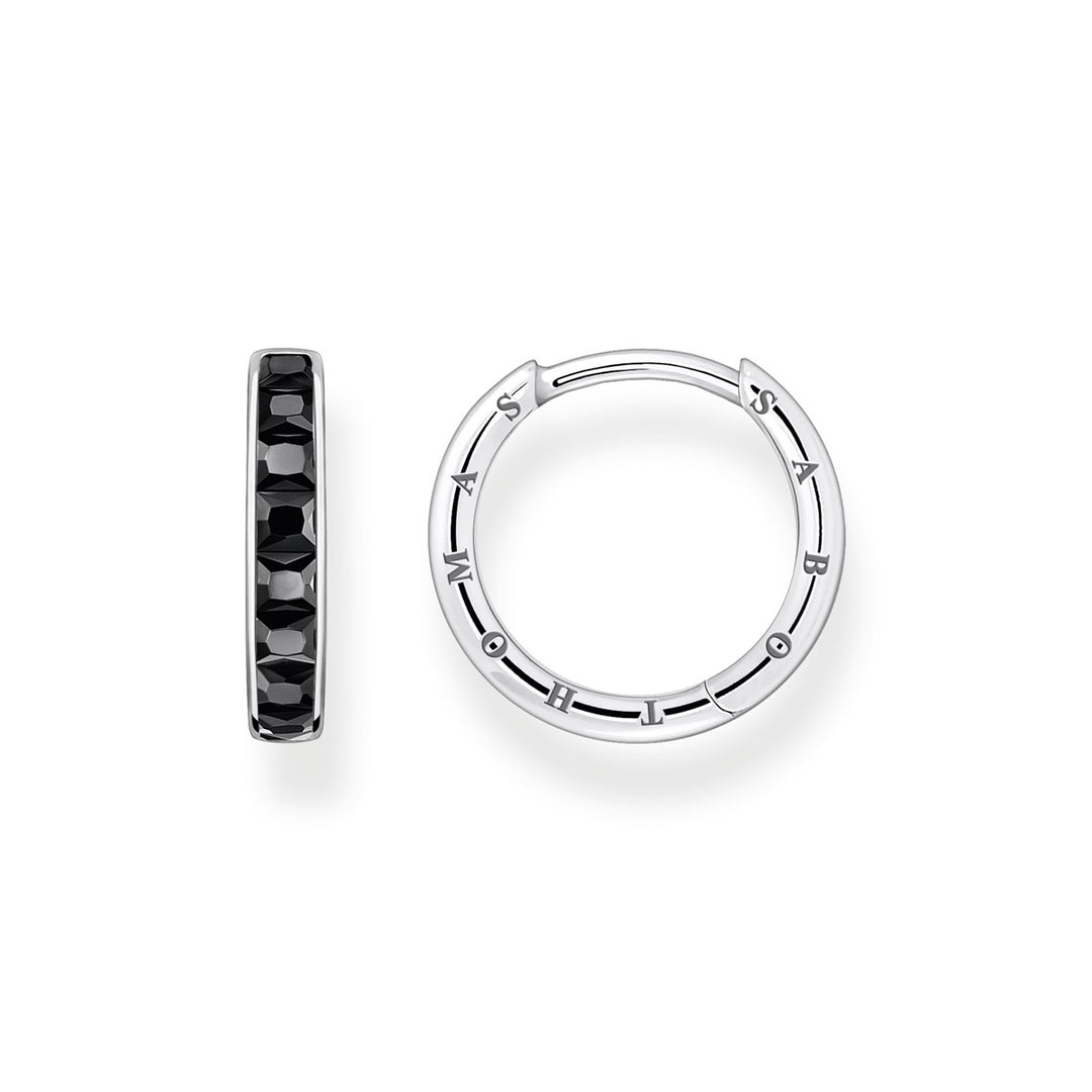 Thomas Sabo Creolen mit Schwarzen Steinen Pavé Silber - CR668-643-11