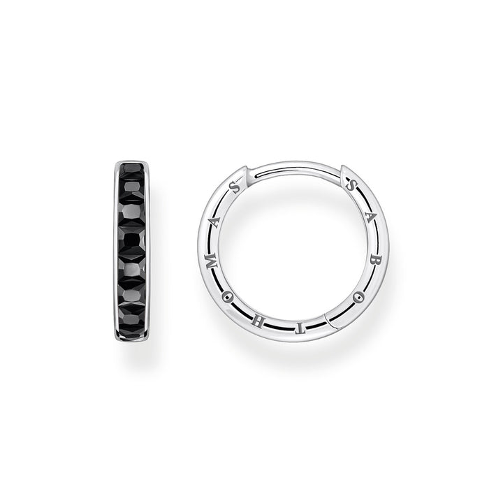 Thomas Sabo Creolen mit Schwarzen Steinen Pavé Silber - CR668-643-11