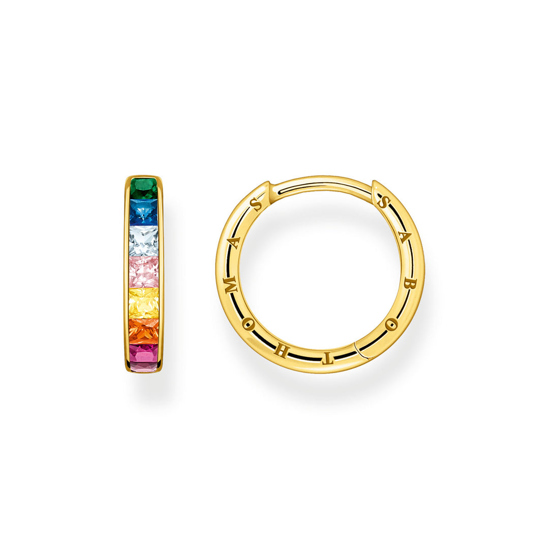 Thomas Sabo Creolen mit Bunten Steinen Pavé Vergoldet- CR668-996-7