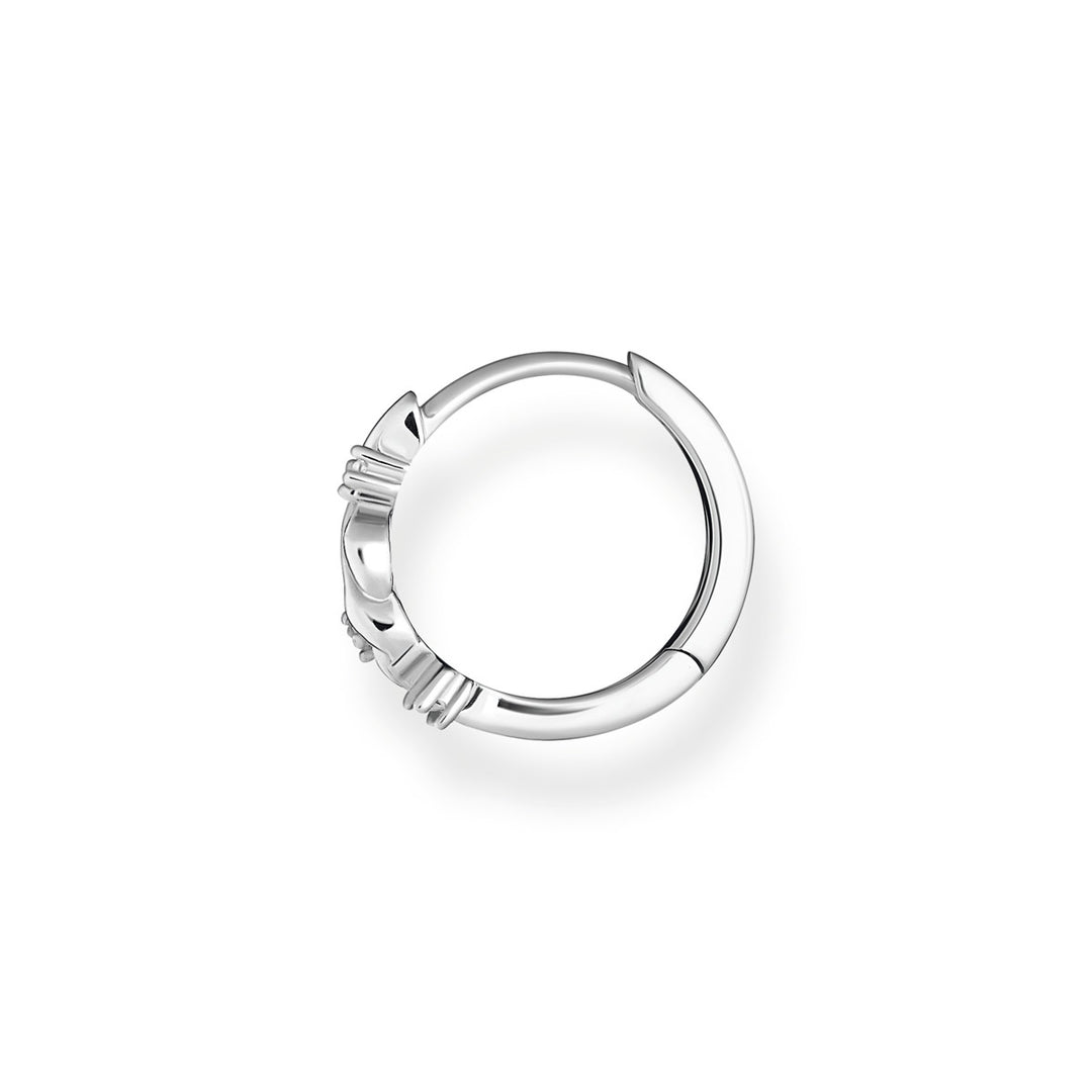 Thomas Sabo Einzel Creole Blätter mit Weissen Steinen Silber - CR681-051-14