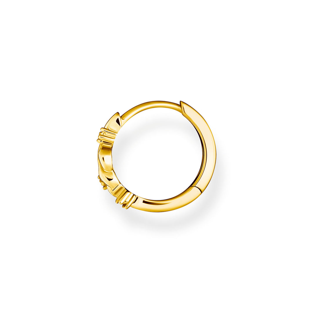 Thomas Sabo Einzel Creole Blätter mit Weissen Steinen Gold - CR681-414-14