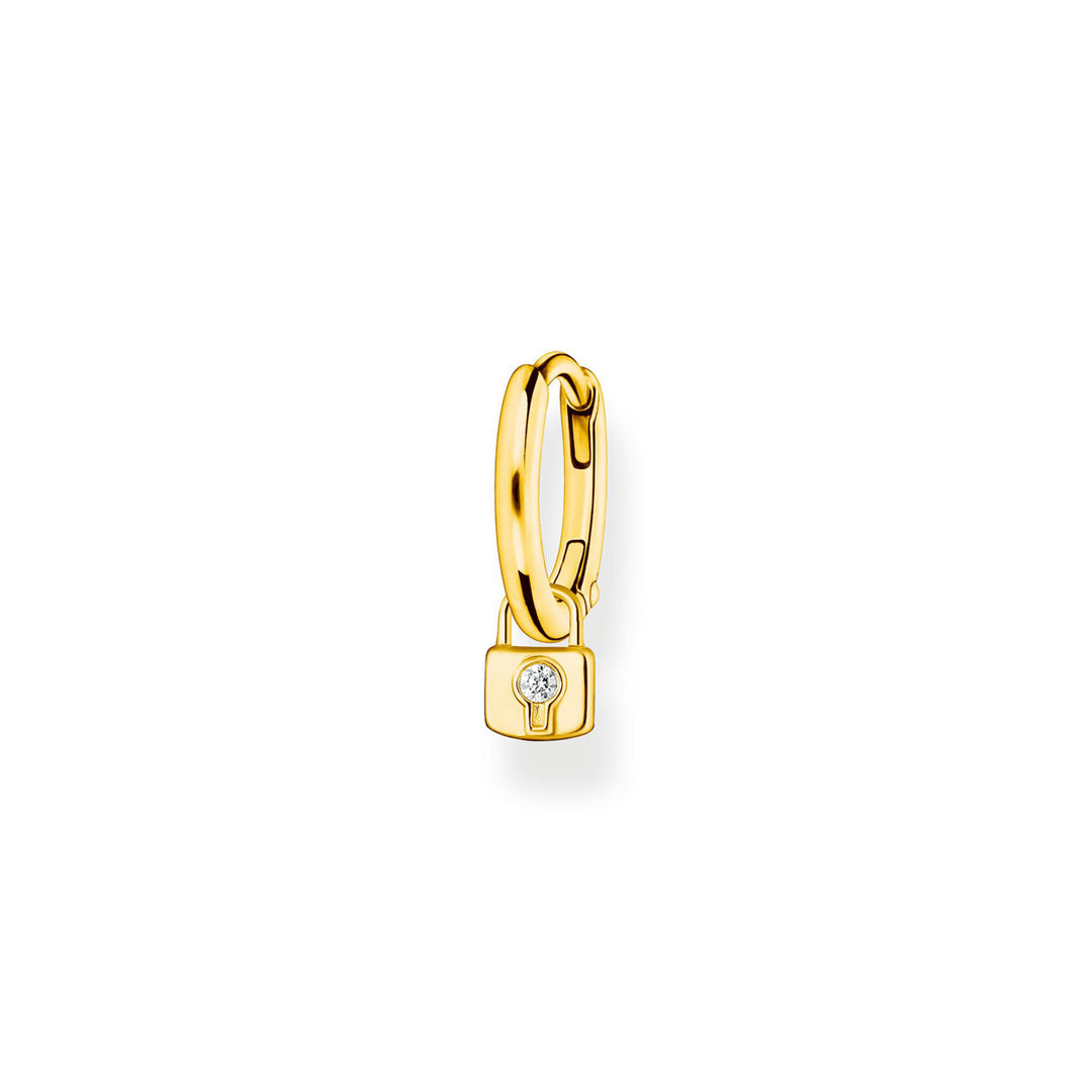 Thomas Sabo Einzel Creole mit Schloss Anhänger Gold - CR700-414-14