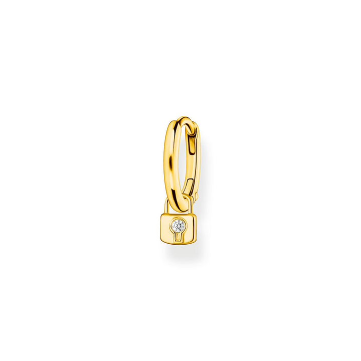 Thomas Sabo Einzel Creole mit Schloss Anhänger Gold - CR700-414-14