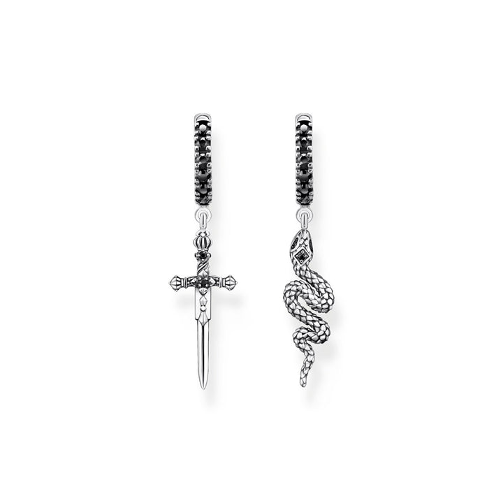 Thomas Sabo Creolen Geschwärzt Schlange und Schwert - CR713-643-11