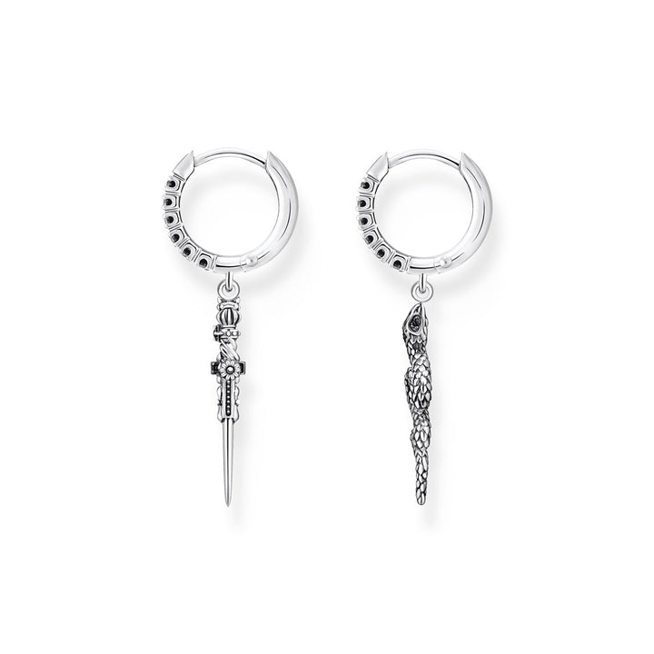 Thomas Sabo Creolen Geschwärzt Schlange und Schwert - CR713-643-11