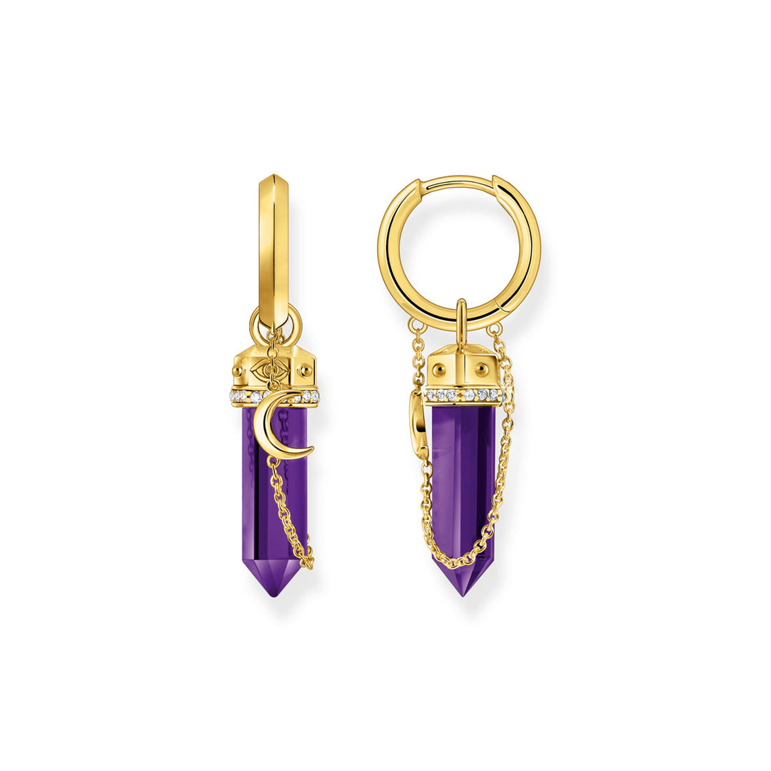 Thomas Sabo Creolen mit Anhänger aus imitiertem Amethyst vergoldet - CR722-414-13
