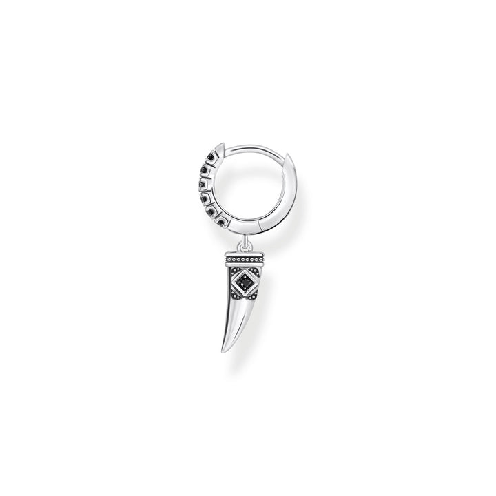 Thomas Sabo Einzel Creole mit Zahn-Anhänger und Steinen Silber geschwärzt - CR725-643-11