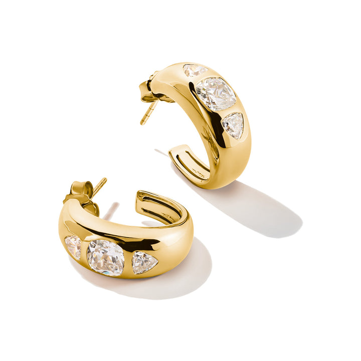 Thomas Sabo Creolen mit weissen Zirkonia Steine Bold Elegance 18k Vergoldung - CR759-414-14