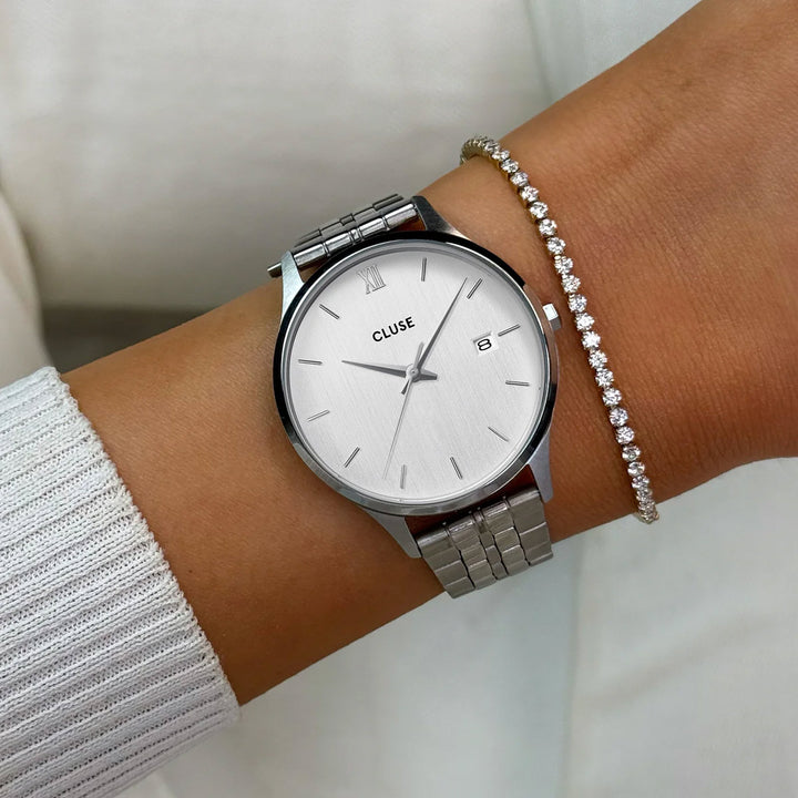 Cluse Minuit Date Silver - CW14303