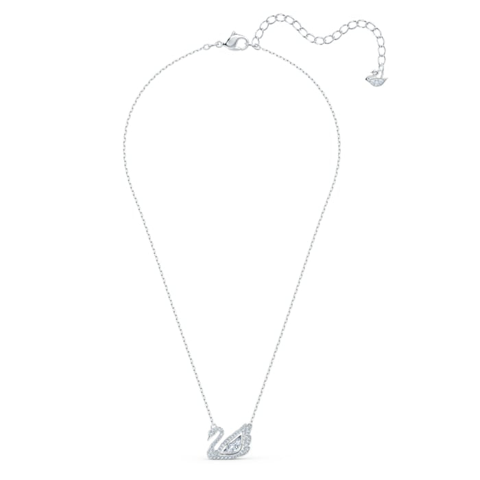 Swarovski Swan Halskette Dancing Swan Weiss Rhodiniert - 5514421