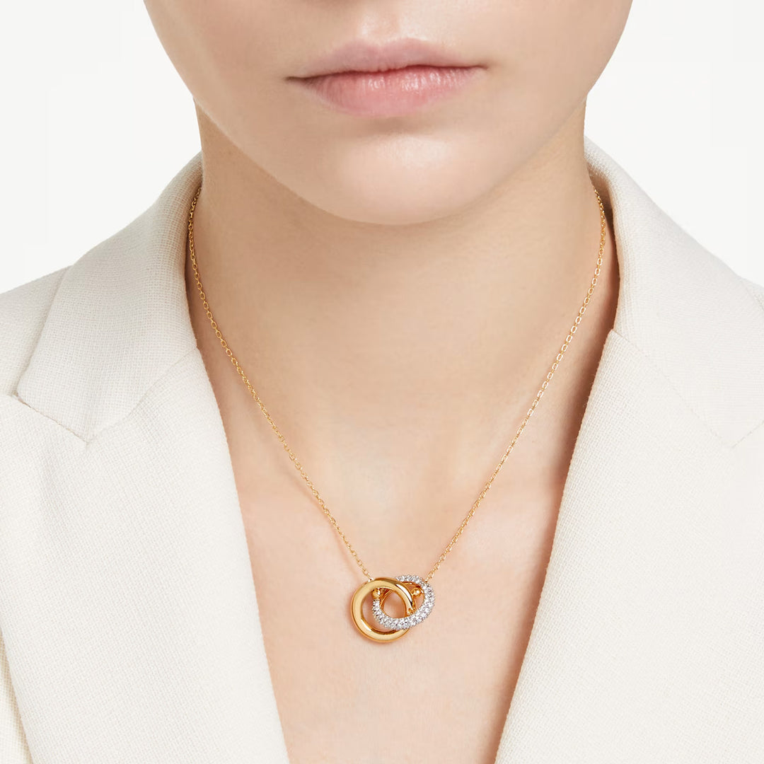 Swarovski Dextera Halskette Verschlungener Reif Weiss Goldlegierungsschicht - 5668820