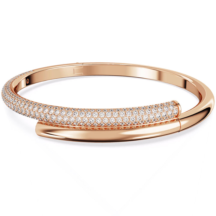 Swarovski Bracelet jonc Dextera Fermoir magnétique Blanc Placage de ton or rosé