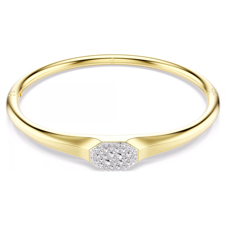Swarovski Bracciale rigido Dextera Taglio Round Bianco Placcato color oro