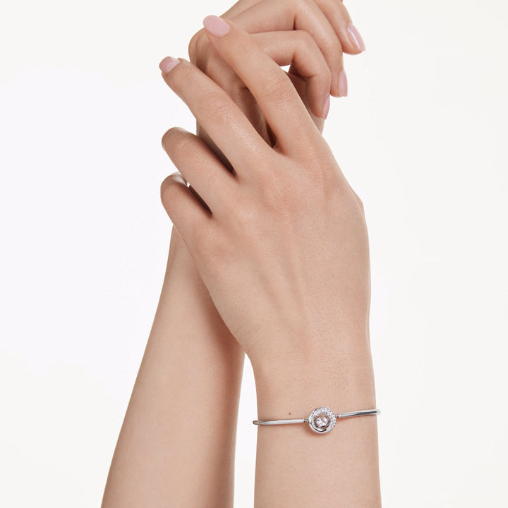 Swarovski Dextera Armreif Rundschliff Weiss Rhodiniert - 5733399