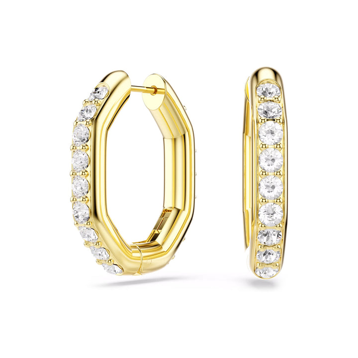 Swarovski Dextera Kreolen Achteckform Rundschliff Weiss Goldlegierungsschicht - 5724584