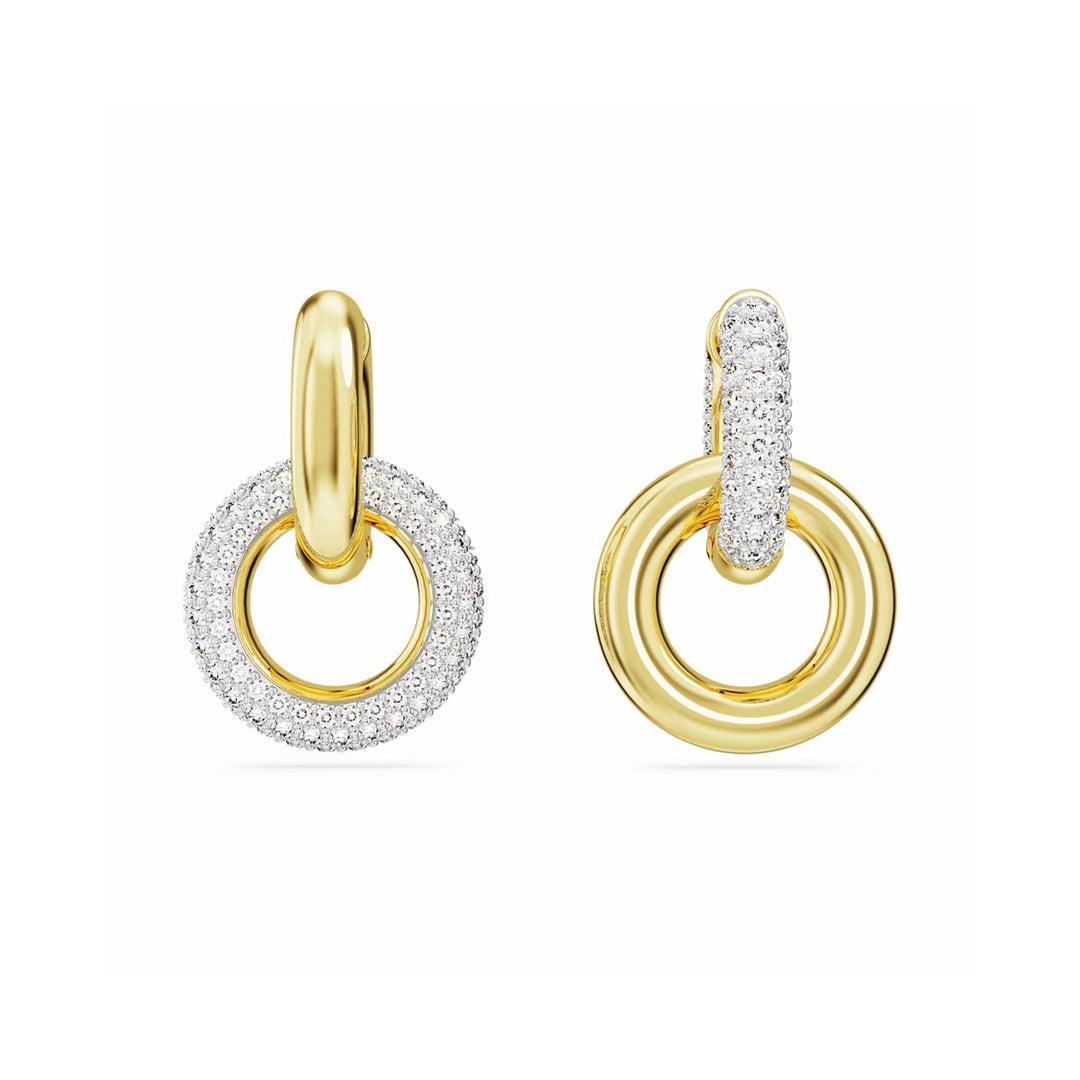 Swarovski Dextera Kreolen Asymmetrisches Design Verschlungener Reif Weiss Goldlegierungsschicht - 5668818