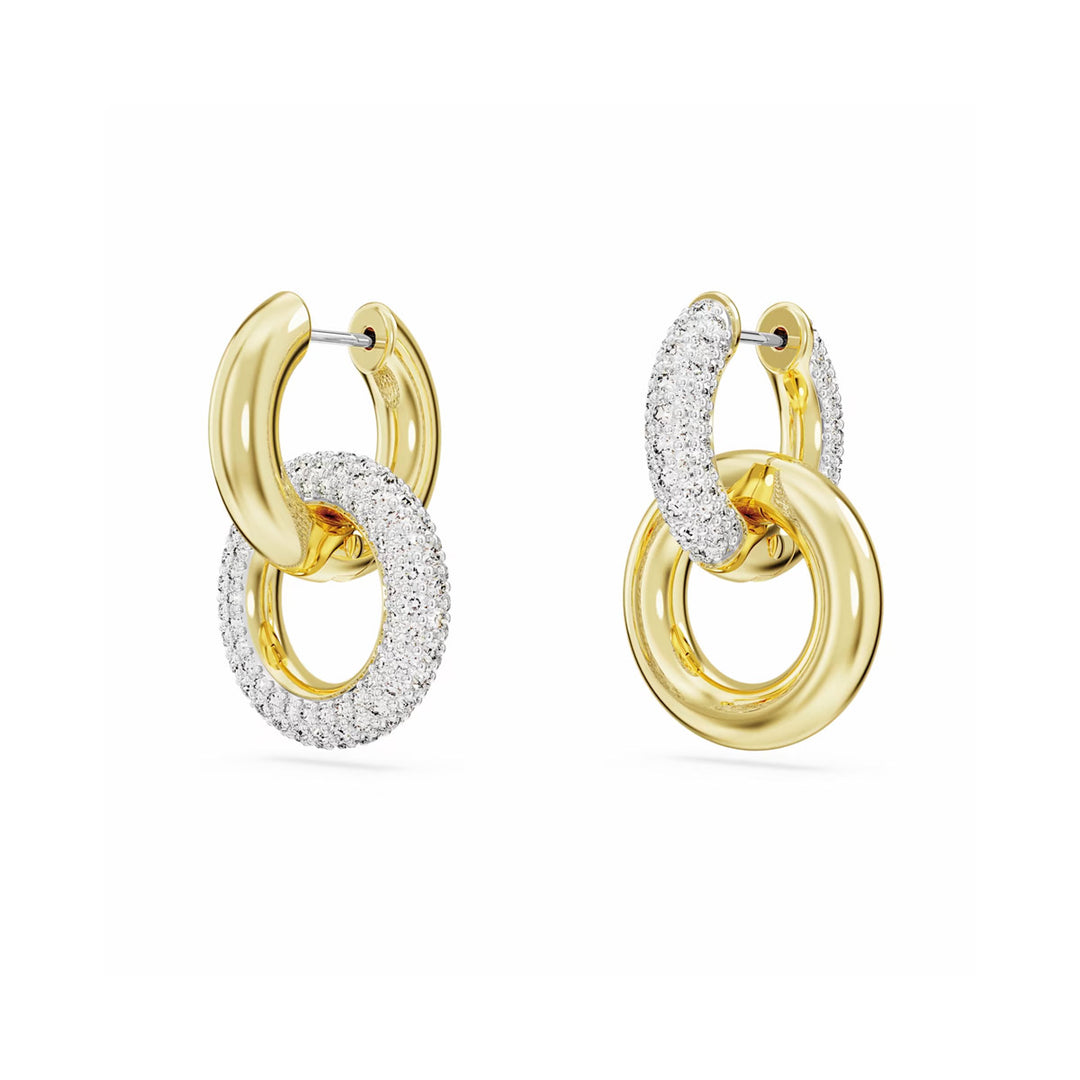 Swarovski Dextera Kreolen Asymmetrisches Design Verschlungener Reif Weiss Goldlegierungsschicht - 5668818