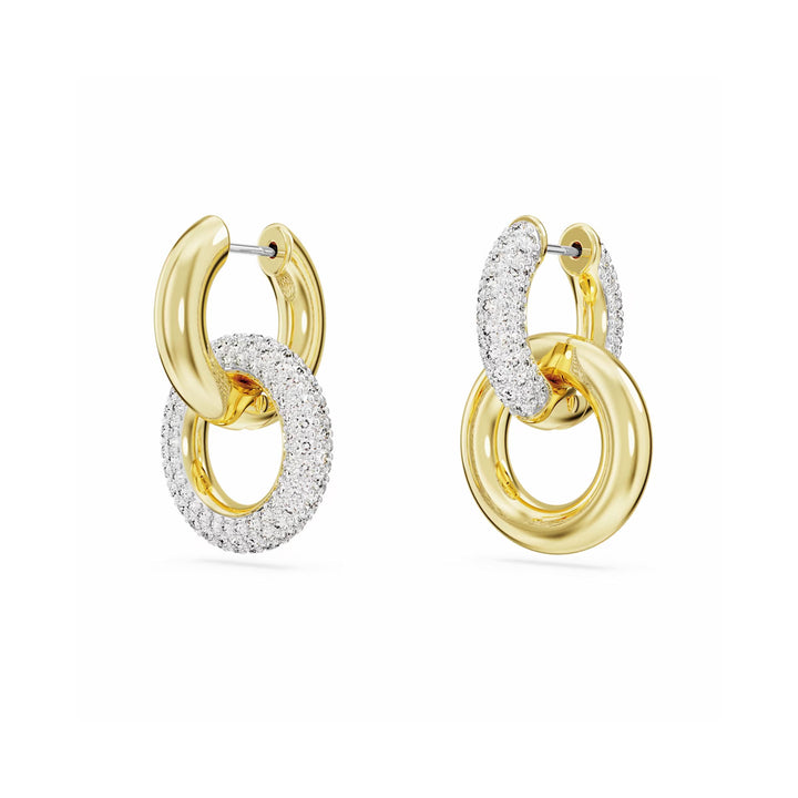 Swarovski Dextera Kreolen Asymmetrisches Design Verschlungener Reif Weiss Goldlegierungsschicht - 5668818