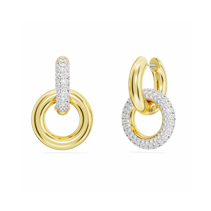 Swarovski Dextera Kreolen Asymmetrisches Design Verschlungener Reif Weiss Goldlegierungsschicht - 5668818