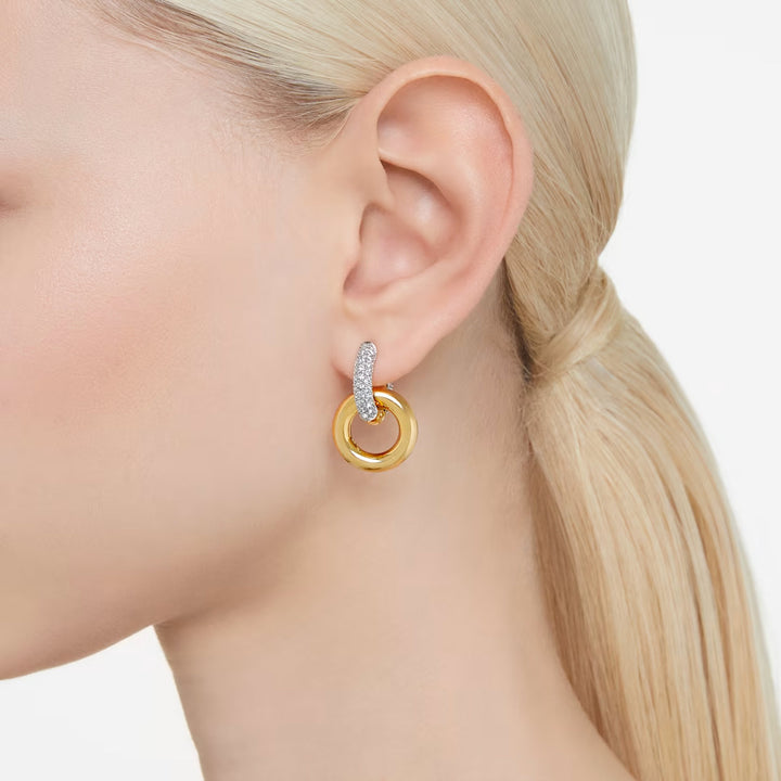 Swarovski Dextera Kreolen Asymmetrisches Design Verschlungener Reif Weiss Goldlegierungsschicht - 5668818